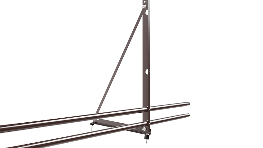 Ограждение кровельное NewLine H-120см, 3м, коричневый шоколад (RAL 8017), с двумя доп. трубами