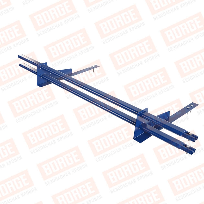 Снегозадержатель трубчатый BORGE 1,5м, 2 опоры, для гибкой черепицы,  сигнально-синий (RAL 5005)