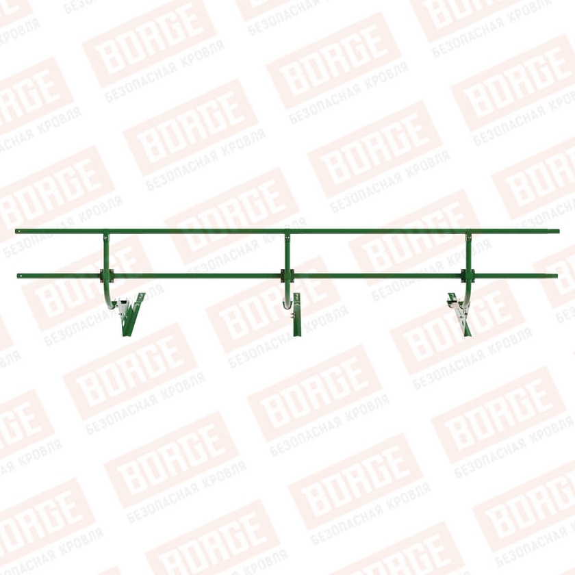 Ограждение кровельное BORGE H-60см, 3м, для черепичной кровли, лиственно-зеленый (RAL 6002)