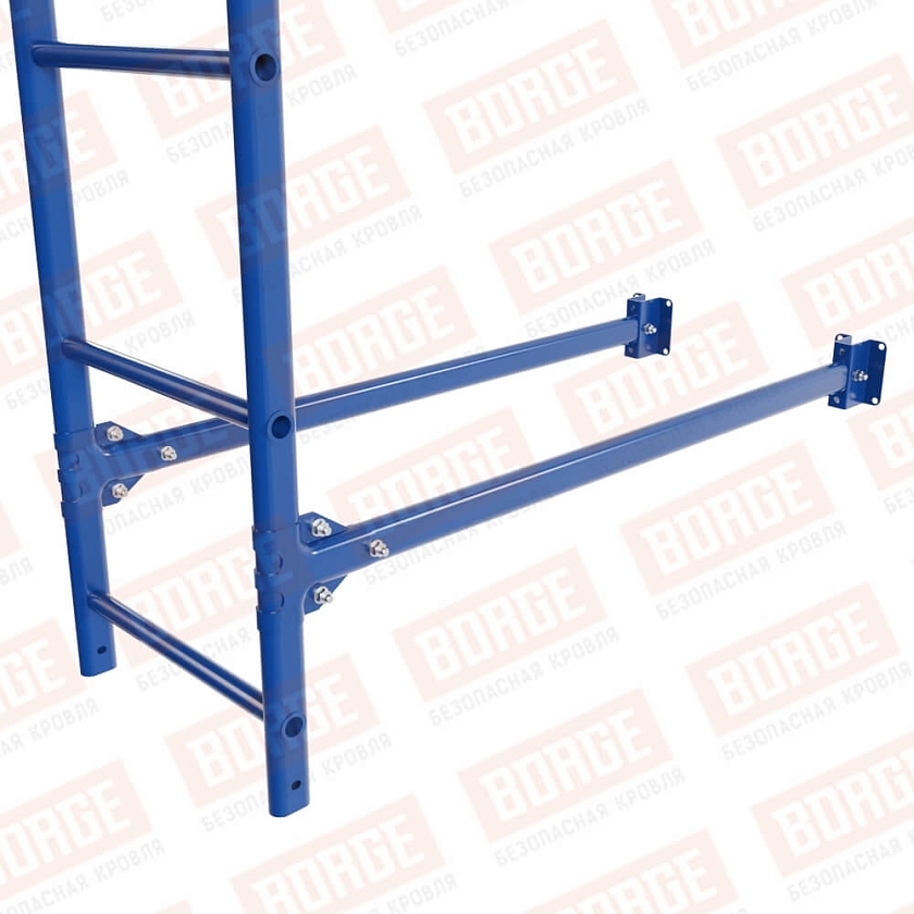 Комплект лестница фасадная BORGE (верхняя секция), 2,7м, сигнально-синий (RAL 5005)