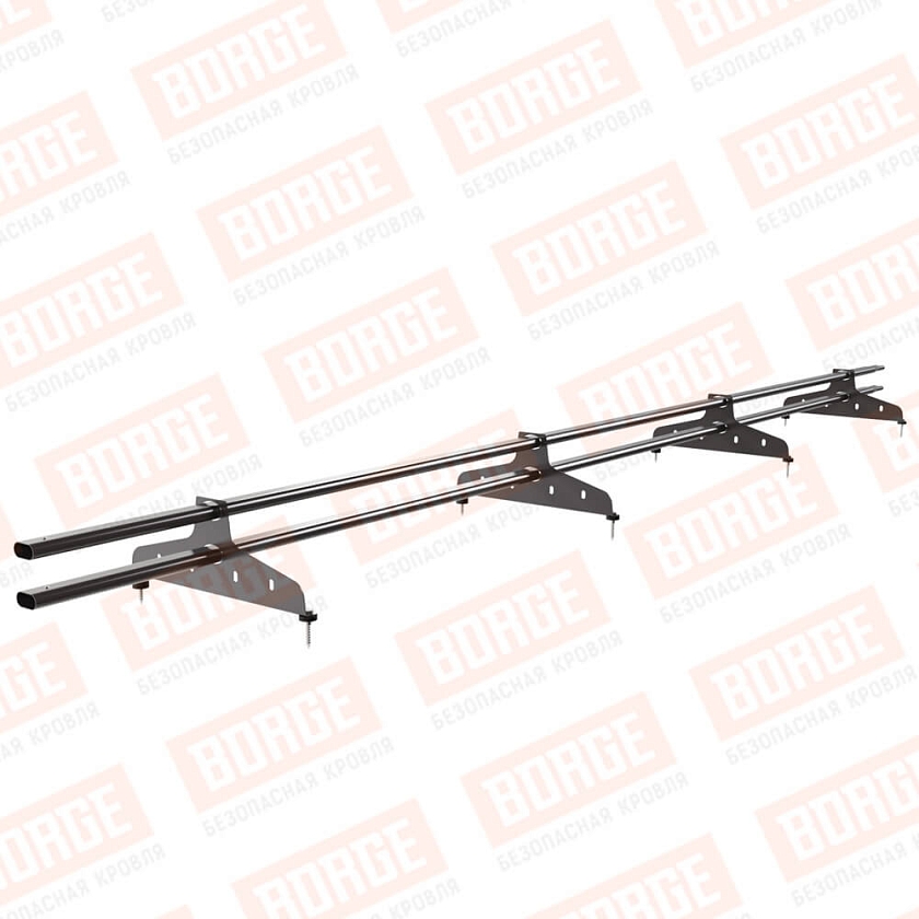 Снегозадержатель трубчатый NewLine 3м, 20х40мм, 4 опоры, серо-коричневый (RAL 8019)