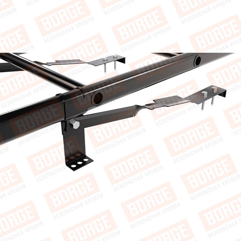 Комплект лестница кровельная BORGE 1,8м, для штучной черепицы, чёрный (RAL 9005)