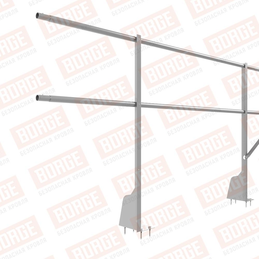 Ограждение плоских кровель NewLine Н-90, 3м, верхнее крепление, сигнально-серый (RAL 7004)