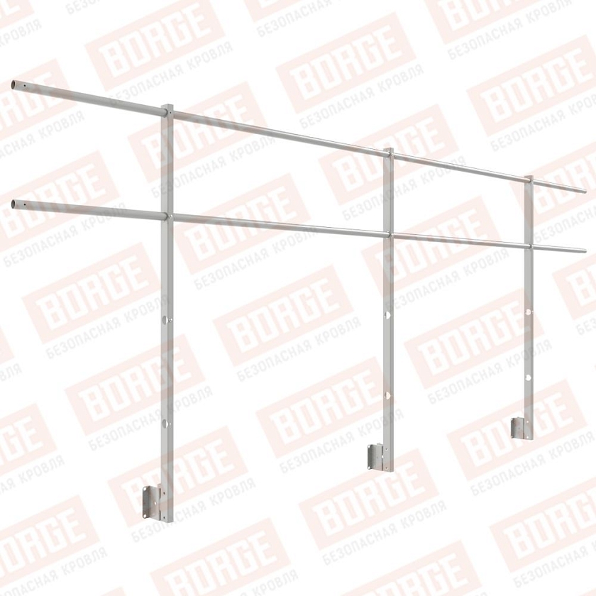 Ограждение парапетное NewLine H-120см, 3м, бело-алюминиевый (RAL 9006)