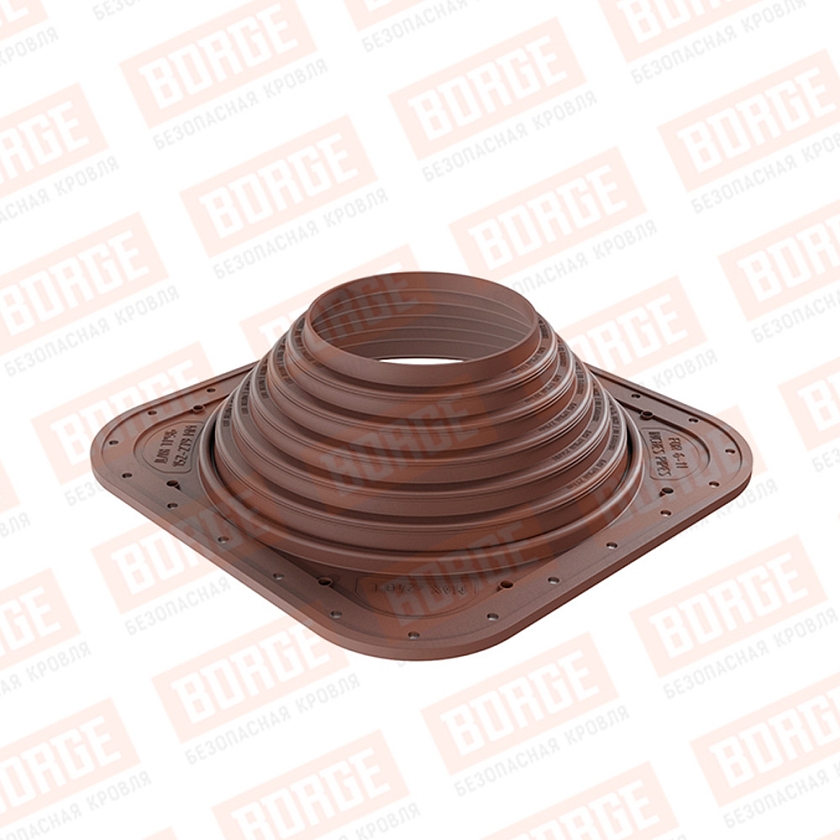 Проходка кровельная BORGE прямая №7 D152-279мм, фланец 380х380мм, коричневый