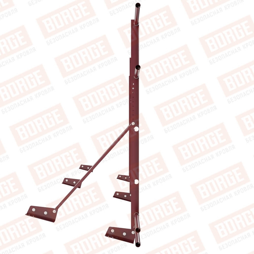 Ограждение декоративное NewLine H-120см, 3м, для фальц. кров., красное вино (RAL 3005), с двумя доп. трубами