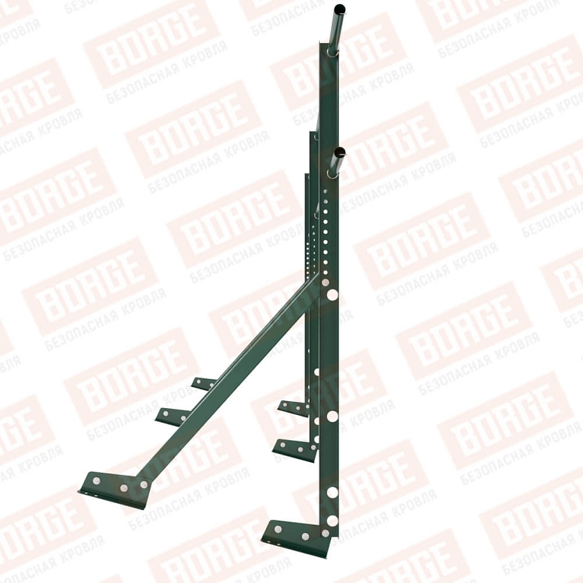 Ограждение кровельное Русский Рубеж H-120см, 3м, для фальцевой кровли, зеленый мох (RAL 6005)