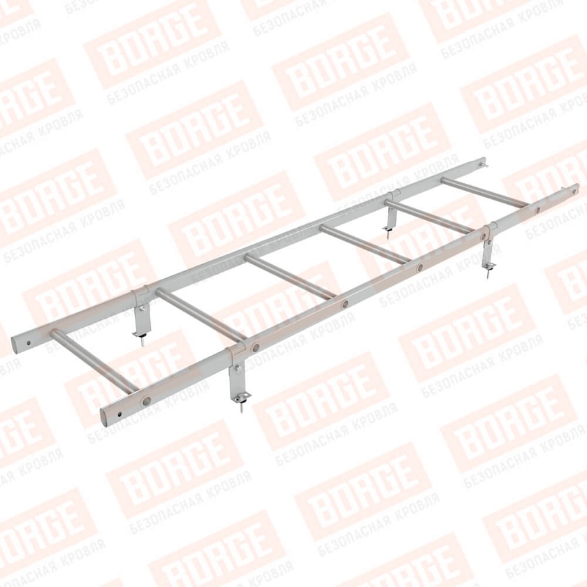 Комплект лестница кровельная BORGE 1,8м, бело-алюминиевый (RAL 9006)