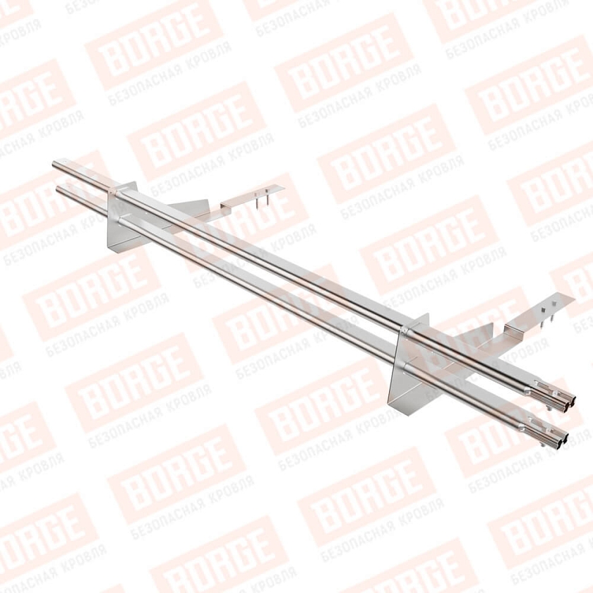 Снегозадержатель трубчатый BORGE 1,5м, 2 опоры, для композит. черепицы, цинк