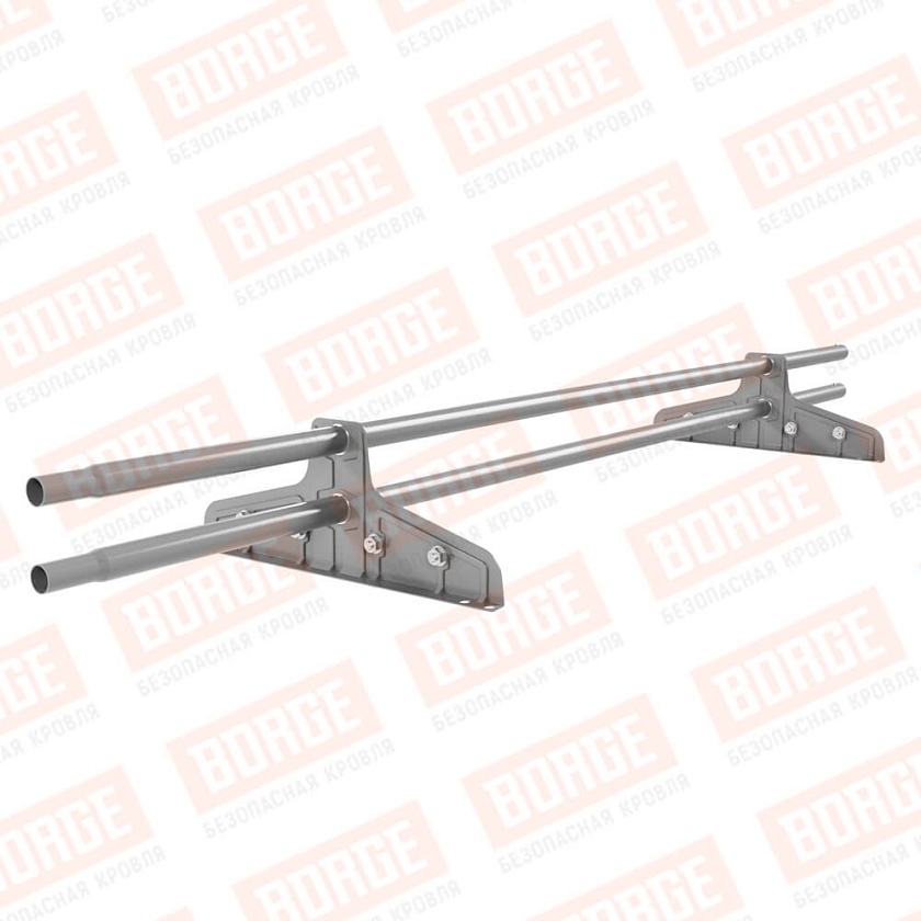 Снегозадержатель трубчатый Русский Рубеж D-25мм, 1,5м, 2 опоры, для фальц. кров., сигнально-серый (RAL 7004)