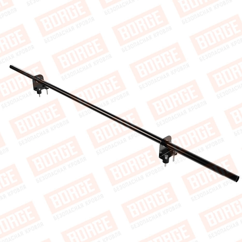 Снегозадержатель однотрубчатый NewLine 1,5м, D-25мм, 2 опоры, чёрный (RAL 9005)