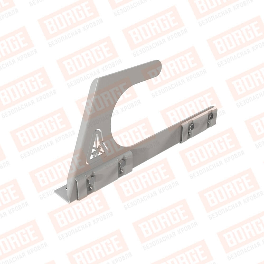 Крюк безопасности BORGE, для фальцевой кровли, бело-алюминиевый (RAL 9006)