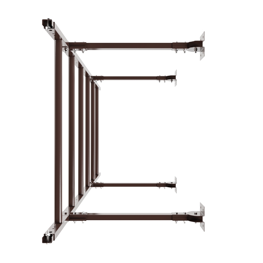 Лестница пожарная П1-1 BORGE, Н-2м, W-0.8м, оцинк., коричневый шоколад (RAL 8017)