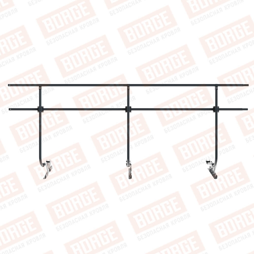 Ограждение кровельное BORGE H-120см, 3м, для фальцевой кровли, антрацитово-серый (RAL 7016)
