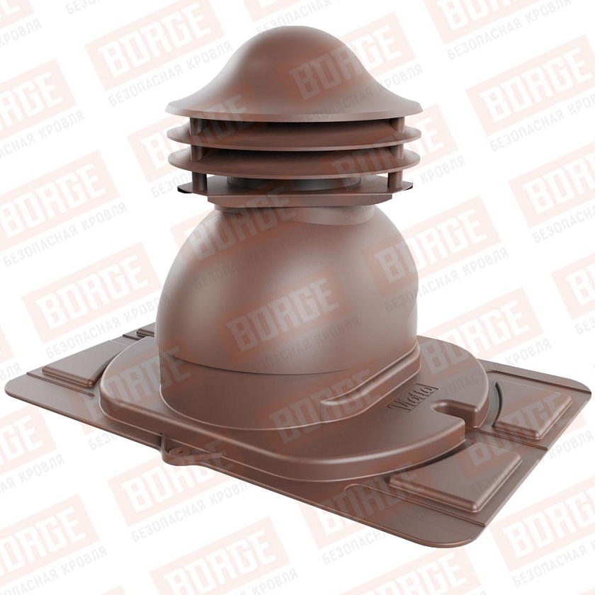 Универсальный выход вентиляции Viotto с универсальным проходным элементом, коричневый шоколад (RAL 8017)