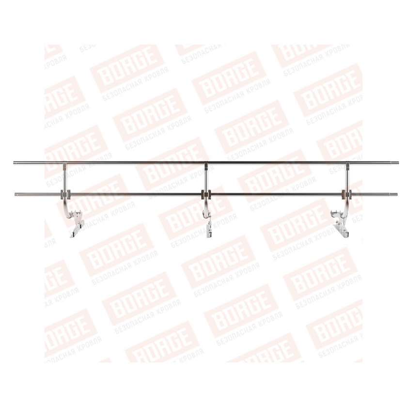 Ограждение кровельное BORGE H-60см, 3м, для фальцевой кровли, цинк