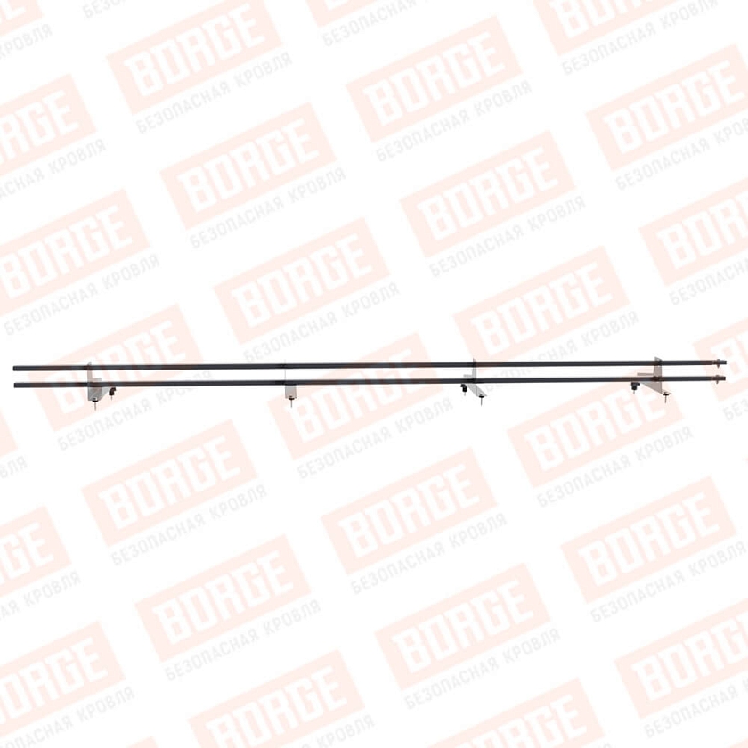 Снегозадержатель трубчатый BORGE 3м, 4 опоры, для МЧ с выс. ступ., окрашенный (NL-807), 400мм