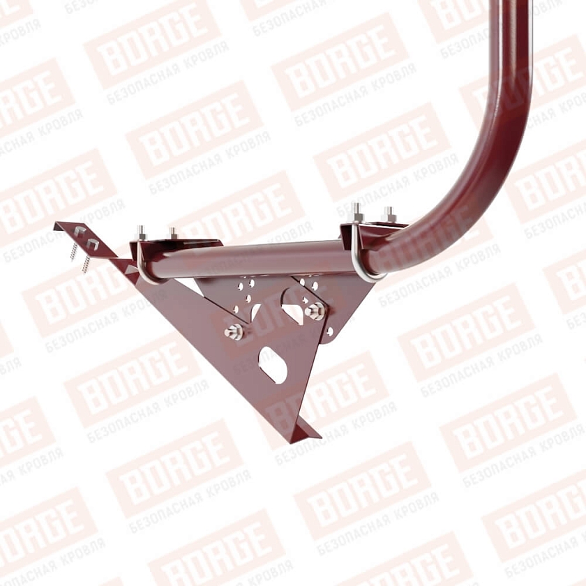 Ограждение кровельное BORGE H-90см, 3м, для черепичной кровли, красное вино (RAL 3005)