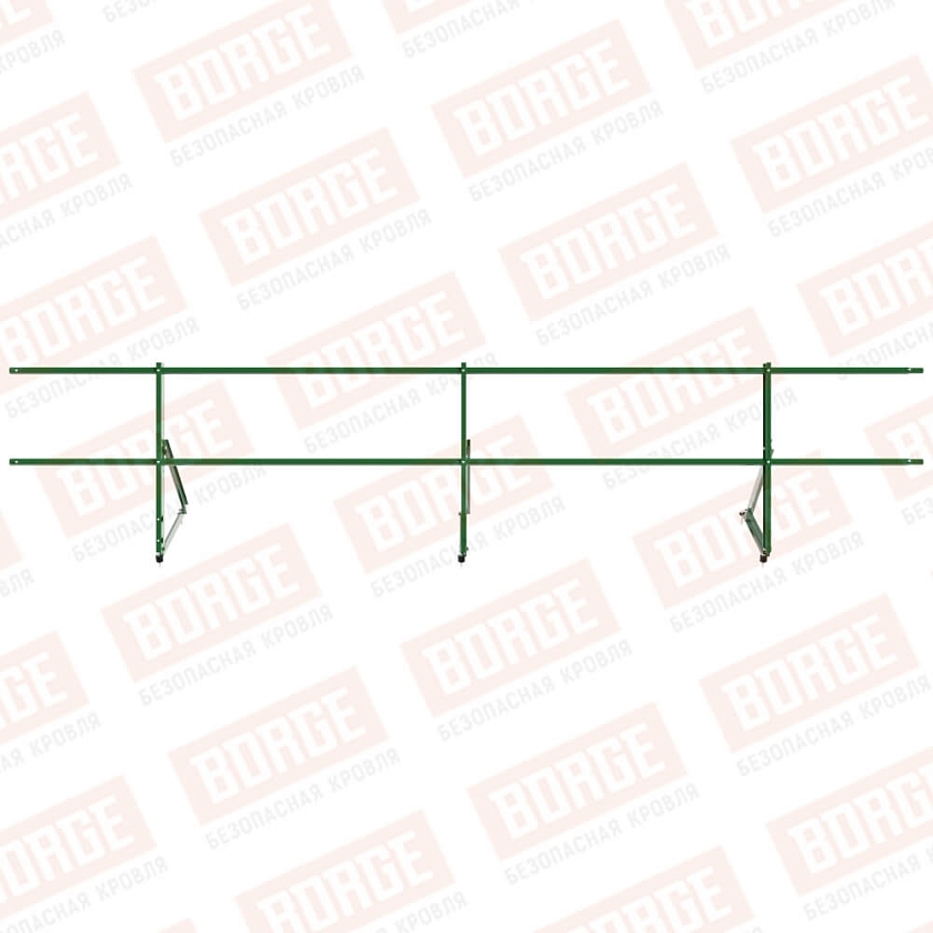 Ограждение кровельное Русский Рубеж H-60см, 3м, лиственно-зеленый (RAL 6002)