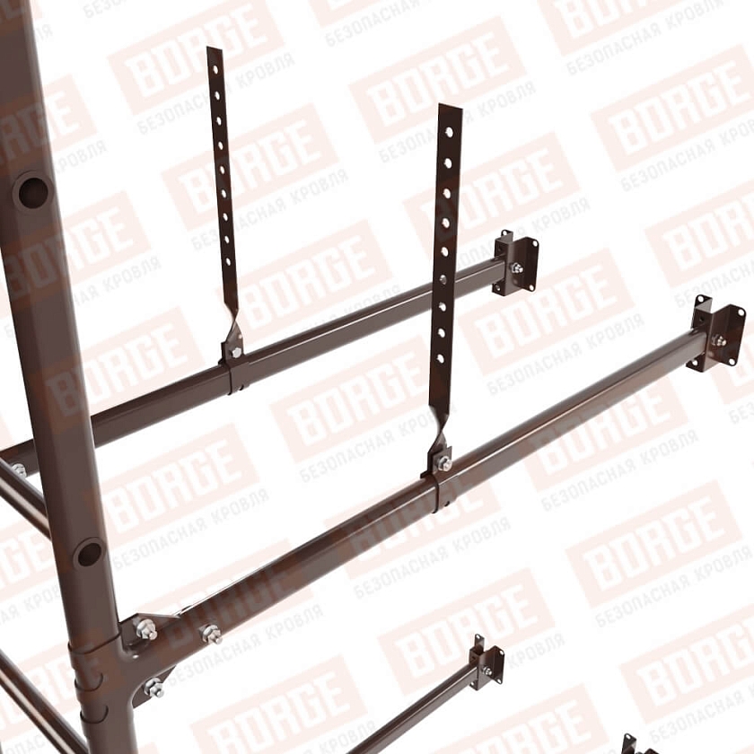 Комплект лестница фасадная BORGE (верхняя секция), 2,7м, коричневый шоколад (RAL 8017)