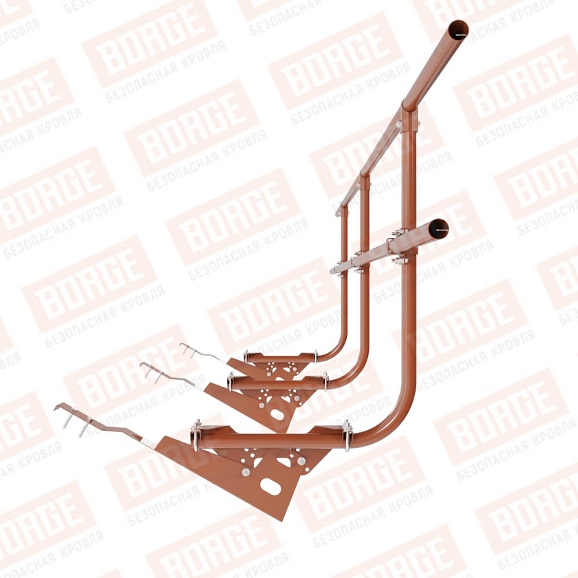 Ограждение кровельное BORGE H-90см, 3м, для черепичной кровли, терракотовый (RAL 8004)