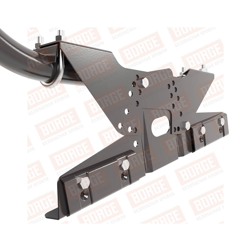 Ограждение кровельное BORGE H-60см, 3м, для фальцевой кровли, серо-коричневый (RAL 8019 matt)