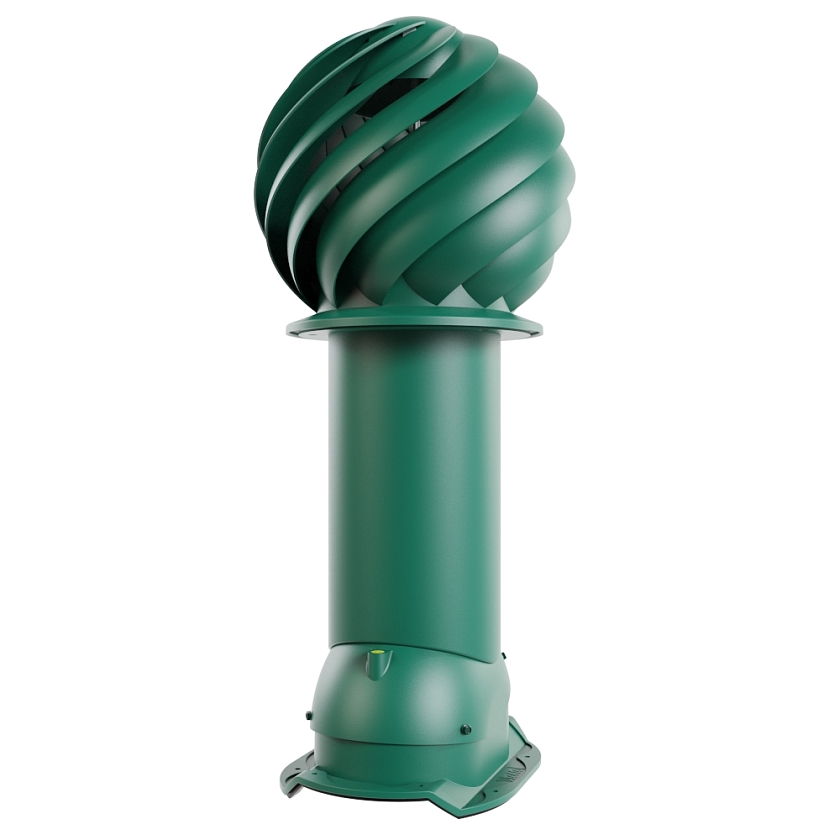 Роторная вентиляция Viotto, для МЧ Каскад, d-150мм, утепленная, зелёный мох (RAL 6005)