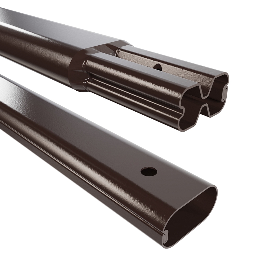 Труба снегозадержателя Русский Рубеж 45х25х3000, коричневый шоколад (RAL 8017)