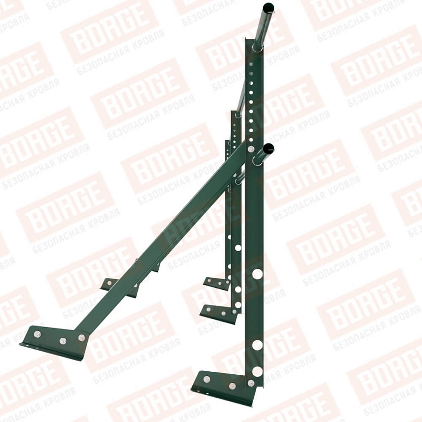 Ограждение кровельное Русский Рубеж H-90см, 3м, для фальцевой кровли, зеленый мох (RAL 6005)