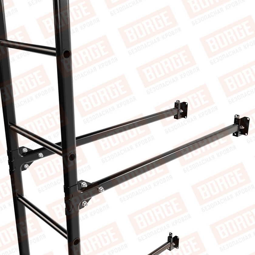 Комплект лестница фасадная BORGE (нижняя секция), 2,7м, чёрный (RAL 9005 matt)