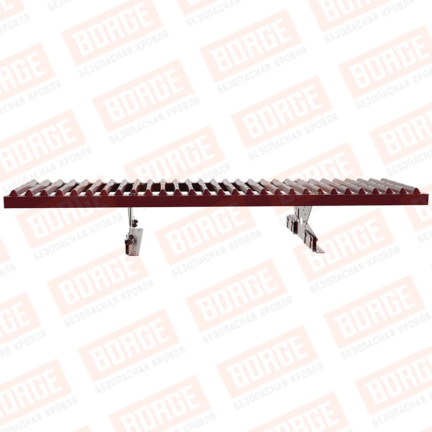 Мостик переходной Русский Рубеж 1,25м, для фальцевой кровли, красное вино (RAL 3005)