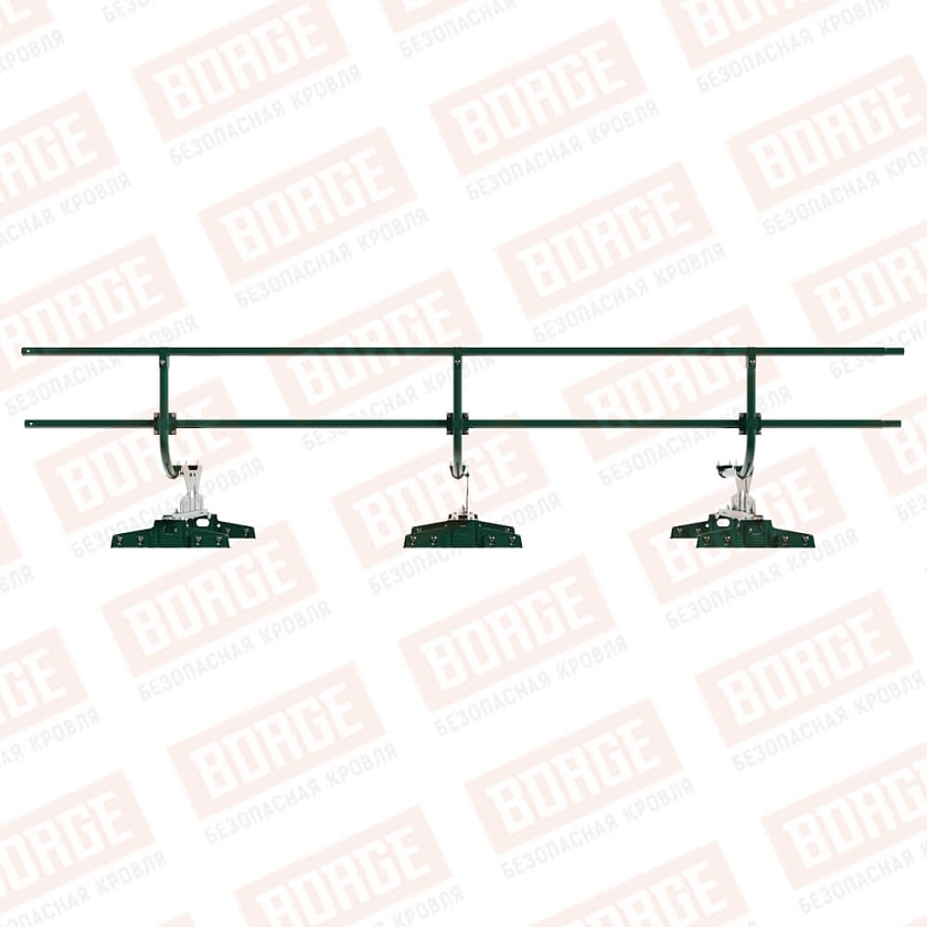 Ограждение кровельное BORGE H-60см, 3м, для параллельного фальца, зеленый мох (RAL 6005)