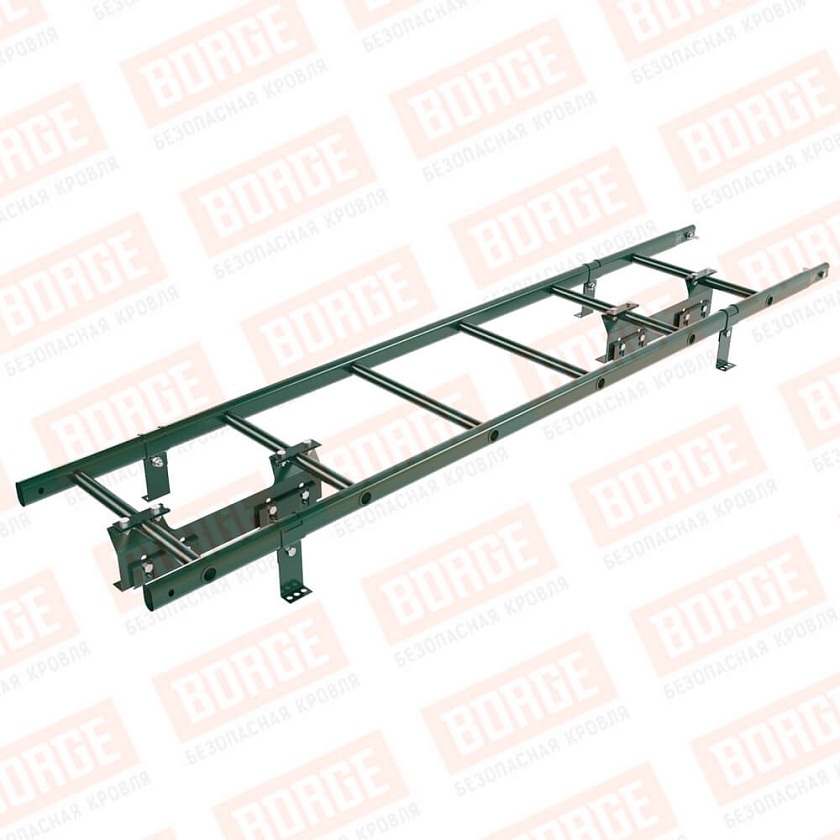 Комплект лестница кровельная NewLine 1,8м, для фальцевой кровли, зеленый мох (RAL 6005)