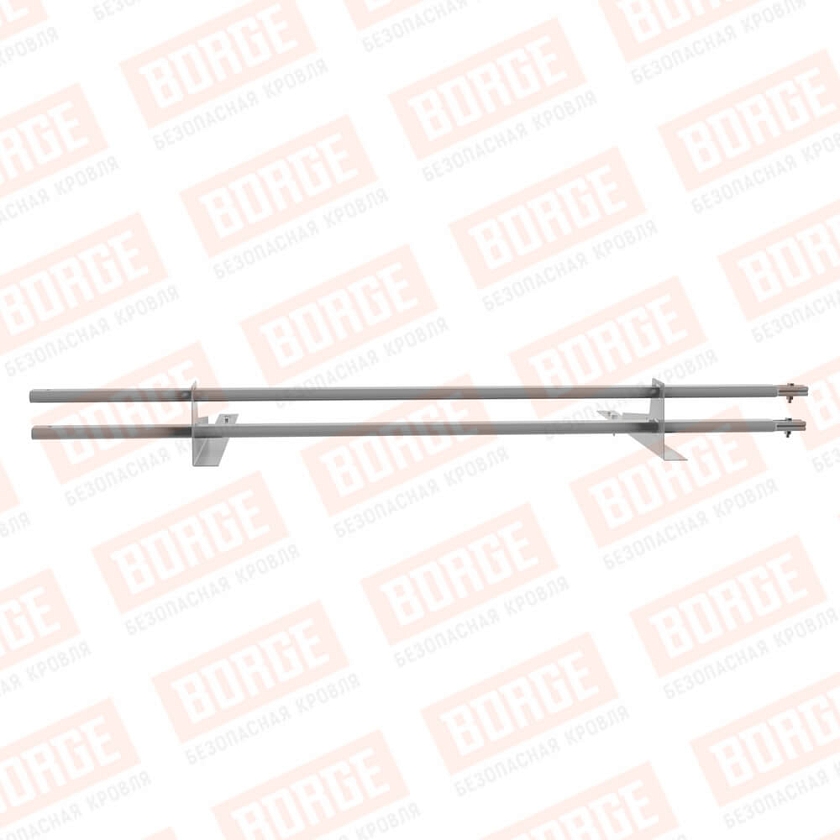 Снегозадержатель трубчатый BORGE 1,5м, 2 опоры, для гибкой черепицы,  сигнально-серый (RAL 7004)