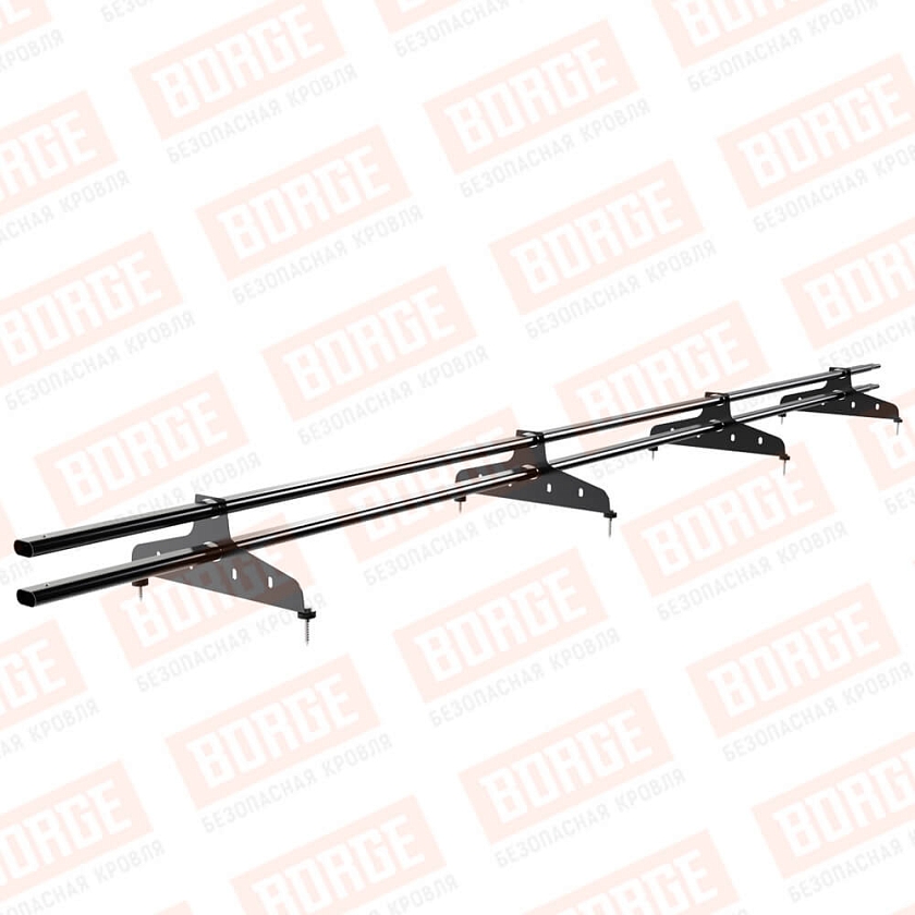 Снегозадержатель трубчатый NewLine 3м, 20х40мм, 4 опоры, чёрный (RAL 9005)