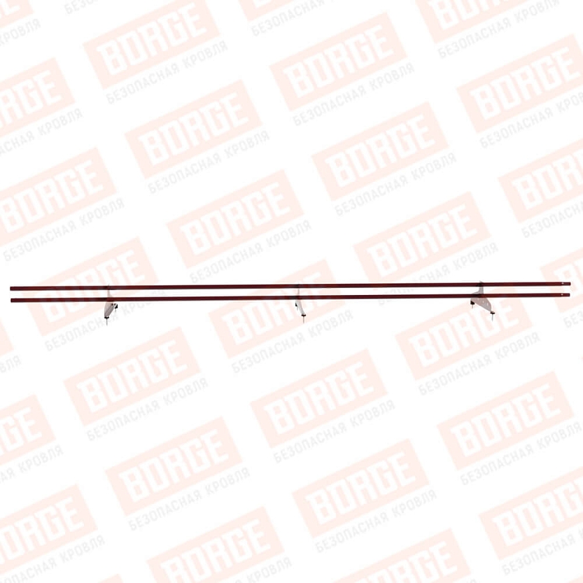 Снегозадержатель трубчатый NewLine 3м, D-25мм, 3 опоры, красное вино (RAL 3005)