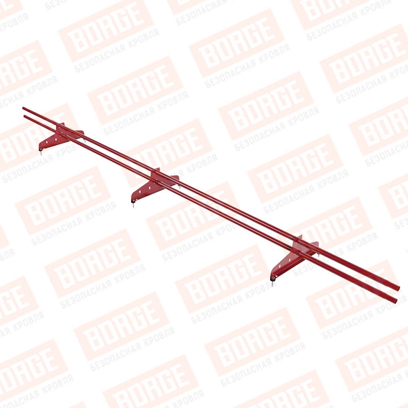 Снегозадержатель трубчатый NewLine 3м, D-25мм, 3 опоры, рубиново-красный (RAL 3003)