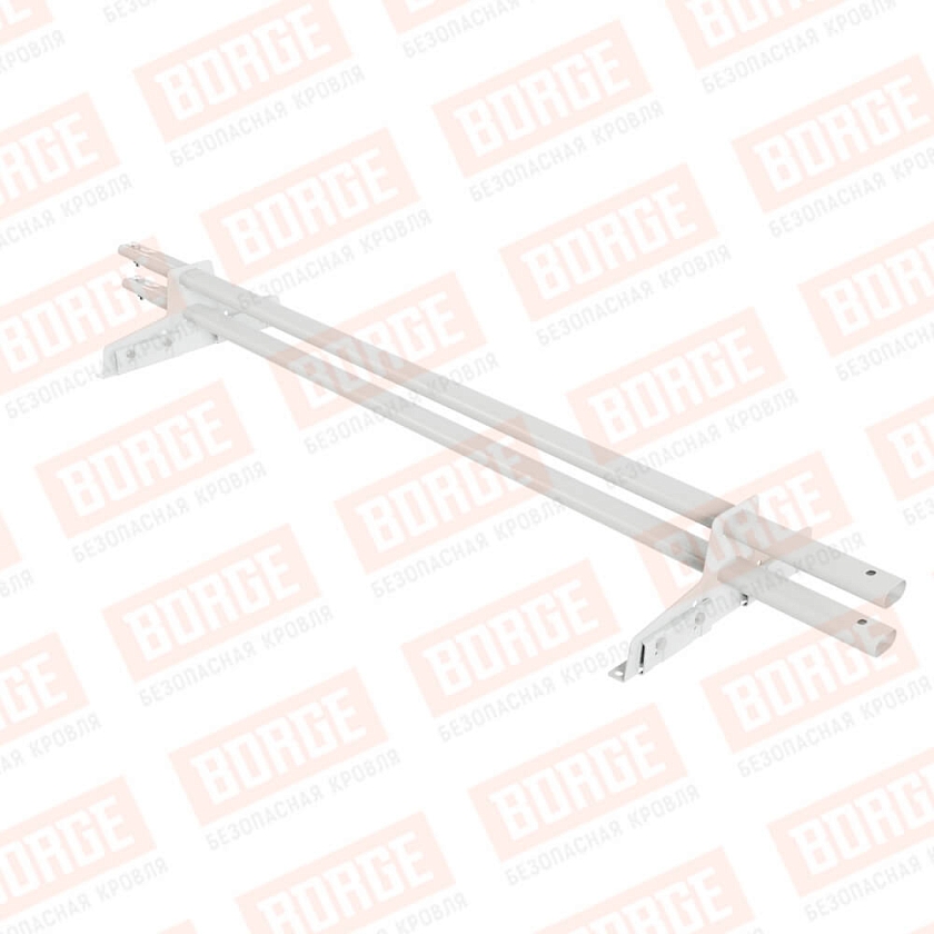 Снегозадержатель трубчатый Русский Рубеж 25х45мм, 1,5м, 2 опоры, для фальц. кров., сигнально-белый (RAL 9003)