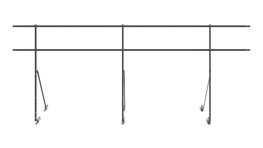Ограждение кровельное NewLine H-120см, 3м, для фальцевой кровли, серый графит (RAL 7024)