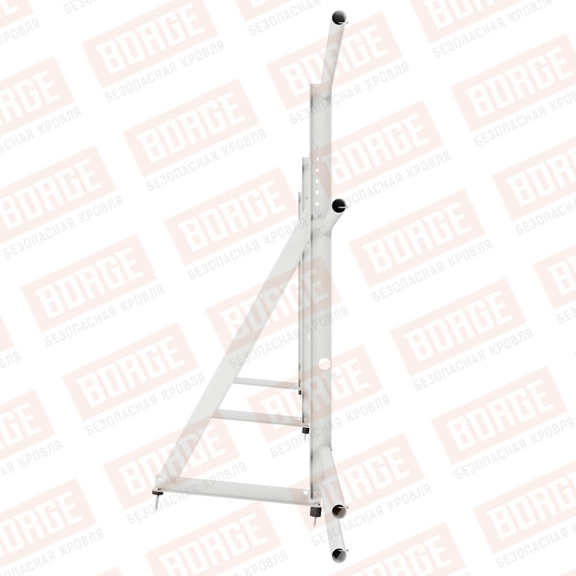 Ограждение кровельное Русский Рубеж H-90см, 3м, сигнально-белый (RAL 9003), с двумя доп. трубами