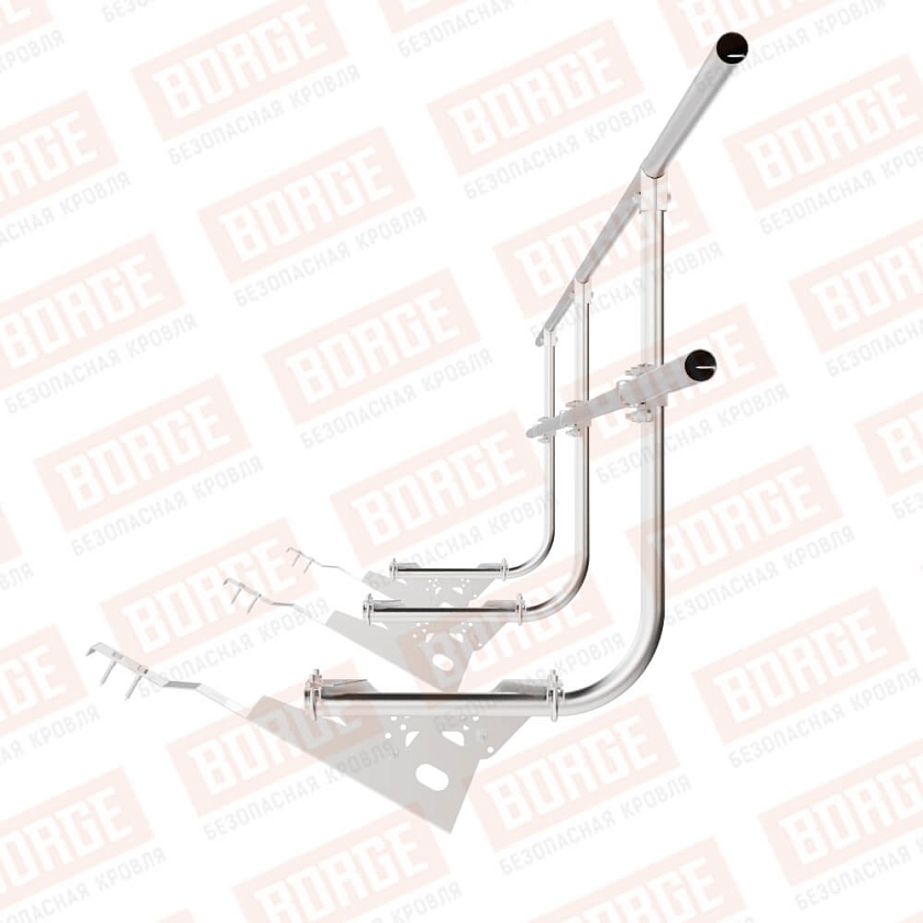 Ограждение кровельное BORGE H-90см, 3м, для черепичной кровли, цинк