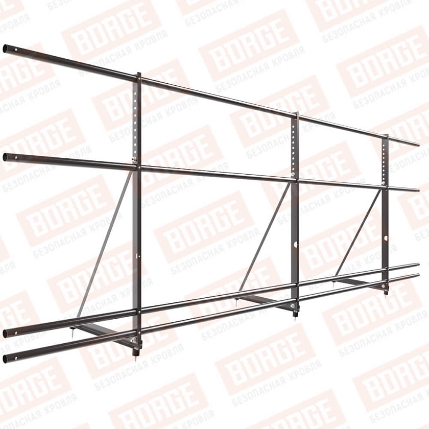 Ограждение декоративное NewLine H-90см, 3м, серо-коричневый (RR 32), с двумя доп. трубами