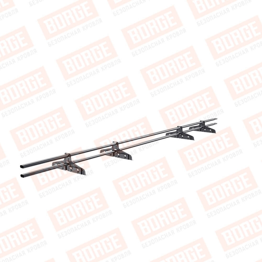 Снегозадержатель трубчатый Русский Рубеж 20х40мм, 3м, 4 опоры, для фальц. кровли, серый графит (RAL 7024)