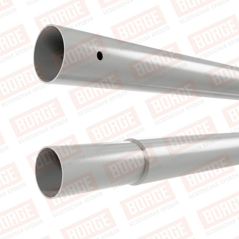 Труба Русский Рубеж D-25мм, 3м, оцинк., бело-алюминиевый (RAL 9006)