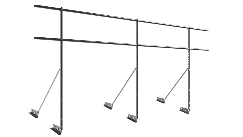 Ограждение кровельное NewLine H-120см, 3м, для фальцевой кровли, серо-коричневый (RAL 8019)