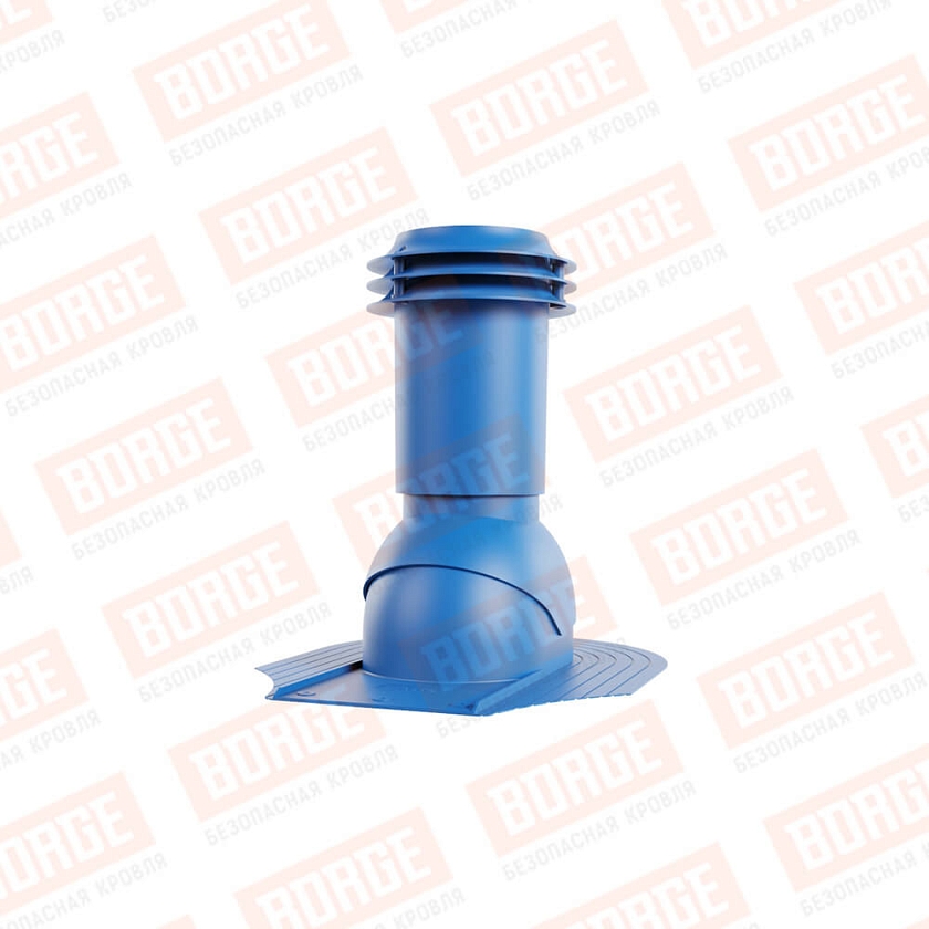 Выход вентиляции канализации Viotto, для мягкой кровли при монтаже, сигнально-синий (RAL 5005)