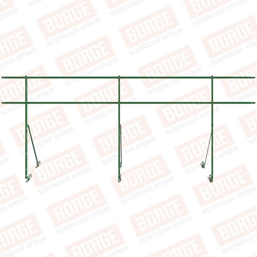 Ограждение декоративное NewLine H-120см, 3м, для фальцевой кровли, лиственно-зеленый (RAL 6002)