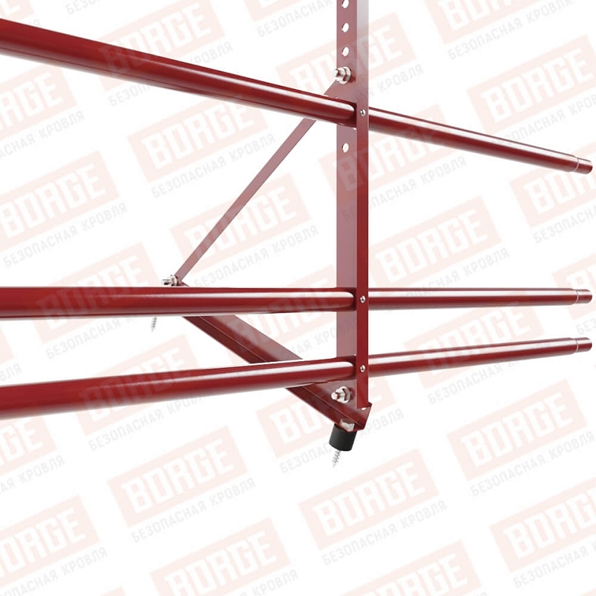 Ограждение декоративное NewLine H-60см, 3м, коричнево-красный (RAL 3011), с двумя доп. трубами