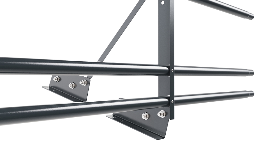 Ограждение кровельное NewLine H-60см, 3м, для фальц. кров., антрацитово-серый (RAL 7016), с двумя доп. трубами