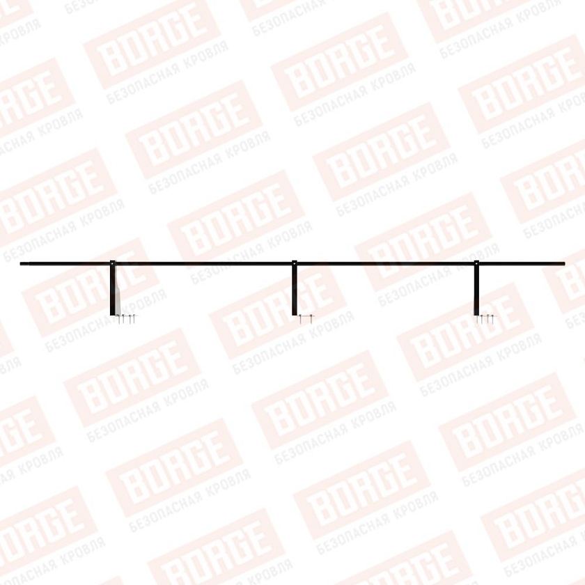 Ограждение плоских кровель NewLine Н-30, 3м, верхнее крепление, чёрный (RAL 9005)